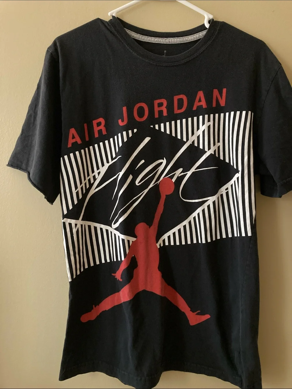 Air Jordan Flight Black T shirt with Red & White Jumpman Graphic y2k vintage 90s